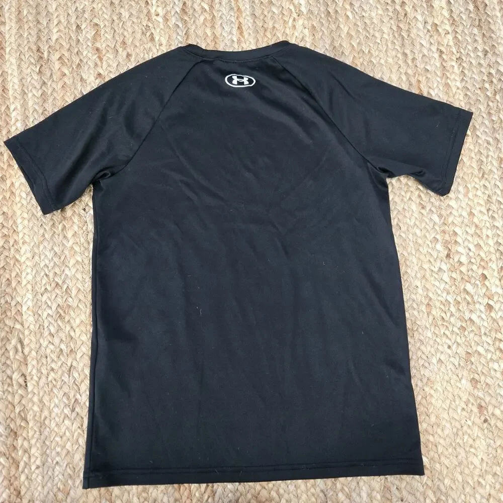 Under‎ Armour UA Heat Gear Tee T-shirt Short Sleeve Youth Medium Black (10-12)